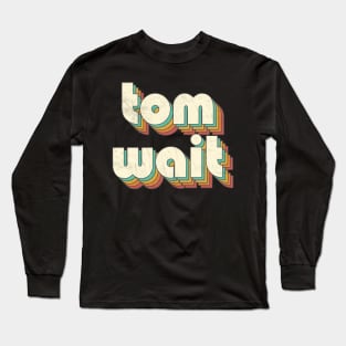 Retro Vintage Rainbow Tom Letters Distressed Style Long Sleeve T-Shirt